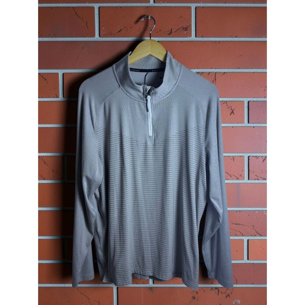 Nike Golf Dri Fit ADV 1/4 Zip Pullover Men's Large Gray Long Sleeve Shirt
